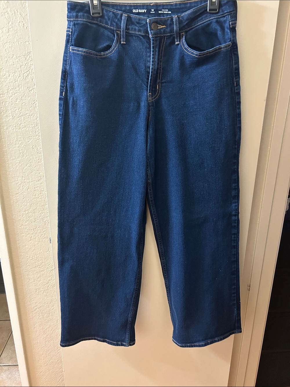 Old Navy Dark Blue Wide-Leg Cropped Jeans